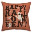 Happy Halloween Orange with Retro Ghosts 18x18 Spun Poly Pillow