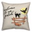 Retro Black Cat and Owl Welcome to Our Patch 18x18 Spun Poly Pillow