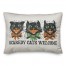 Scaredy Cats Welcome Retro 14x20 Spun Poly Pillow