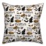 Amber and Black Vintage Halloween Pattern 18x18 Spun Poly Pillow