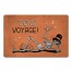 Bone Voyage Retro Skeleton on Orange 27x18 Floor Mat