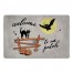 Retro Black Cat and Owl Welcome to Our Patch 27x18 Floor Mat