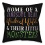 Home of a Devil Witch and Monster 18x18 Spun Poly Pillow