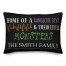 Home of a Devil Witch and Monster Family Name 14x20 Personalized Spun Poly Pillow