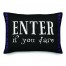 Skull and Crossbone Enter if You Dare 14x20 Spun Poly Pillow