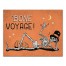 Bone Voyage Retro Skeleton on Orange 11x14 Canvas Wall Art