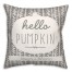 Hello Pumpkin Gray Family Name 18x18 Personalized Spun Poly Pillow