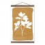 Yellow Texture Leaves 12x18 Teak Hanging Canvas