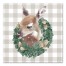 Fawn Wreath Buffalo Check 12x12 Canvas Wall Art