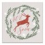 Let it Snow Reindeer Wreath 16x16 Canvas Wall Art