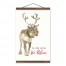 Believe Reindeer 12x18 Teak Hanging Canvas