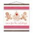 Home for the Holidays 16x16 Teak Hanging Canvas