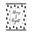 Merry Bright Black White 16x20 Teak Hanging Canvas