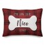 Naughty and Nice Plaid Bone 14x20 Spun Poly Pillow
