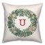 Christmas Wreath Monogram U 18x18 Spun Poly Pillow