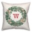 Christmas Wreath Monogram W 18x18 Spun Poly Pillow