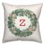 Christmas Wreath Monogram Z 18x18 Spun Poly Pillow