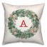 Christmas Wreath Monogram A 18x18 Spun Poly Pillow