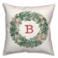 Christmas Wreath Monogram B 18x18 Spun Poly Pillow