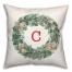 Christmas Wreath Monogram C 18x18 Spun Poly Pillow