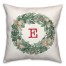 Christmas Wreath Monogram E 18x18 Spun Poly Pillow