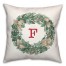 Christmas Wreath Monogram F 18x18 Spun Poly Pillow