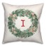 Christmas Wreath Monogram I 18x18 Spun Poly Pillow