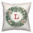 Christmas Wreath Monogram L 18x18 Spun Poly Pillow