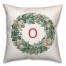 Christmas Wreath Monogram O 18x18 Spun Poly Pillow