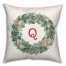 Christmas Wreath Monogram Q 18x18 Spun Poly Pillow