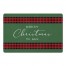Green Merry Christmas Plaid Banner 27x18 Floor Mat