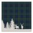 Plaid Snow Scene 12x12 Canvas Wall Art