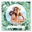 Watercolor Green Palms with Photo 16x16 Personalized Canvas Wall Art