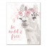 Painted Llama with Flower Crown 16x20 Personalized Canvas Wall Art