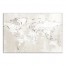Distressed White Map Drawing 32x48 Canvas Wall Art