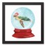 Sea Turtle Snow Globe 12x12 Black Framed Canvas