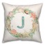 Coastal Christmas Monogram - J 18x18 Spun Poly Pillow