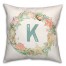Coastal Christmas Monogram - K 18x18 Spun Poly Pillow