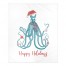 Holiday Octopus 50x60 Sherpa Fleece Blanket