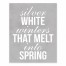 Silver WhiteWinters Melt into Spring 8x10 Tabletop Canvas