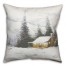 Snowy Wooded Cabin 18x18 Spun Poly Pillow