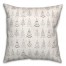 Gray Tree Doodle Print 18x18 Spun Poly Pillow
