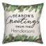 Seasons Greetings Garland 18x18 Personalized Spun Poly Pillow
