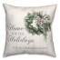 Watercolor Wreath Home for the Holidays 18x18 Personalized Spun Poly Pillow