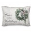 Watercolor Wreath Home for the Holidays 14x20 Spun Poly Pillow