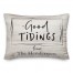 Black and White Good Tidings 14x20 Personalized Spun Poly Pillow