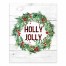 Holly Jolly Wreath on Wood 8x10 Tabletop Canvas