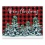 Watercolor Pine Trees Merry Christmas 8x10 Tabletop Canvas