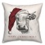 Charcoal Bull Merry Christmoos 18x18 Spun Poly Pillow