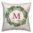 Monogram Wreath on Wood 18x18 Personalized Spun Poly Pillow